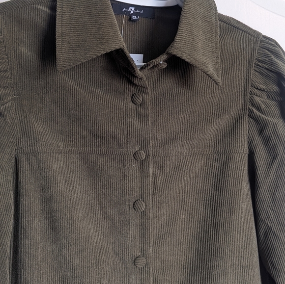 7 for All Mankind Green Corduroy Button Down Dress - NWT - Picture 2 of 6